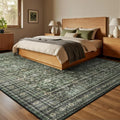 8x10 Area Rug for Living Room, Green Washable Large Rugs with Non-Slip Backing ,Soft Boho Carpets