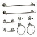 8 Pieces Bathroom Hardware Set Brushed Nickel Adjustable Expandable Towel Bars Towel Ring Wall Mount Toilet Paper Holder Towel