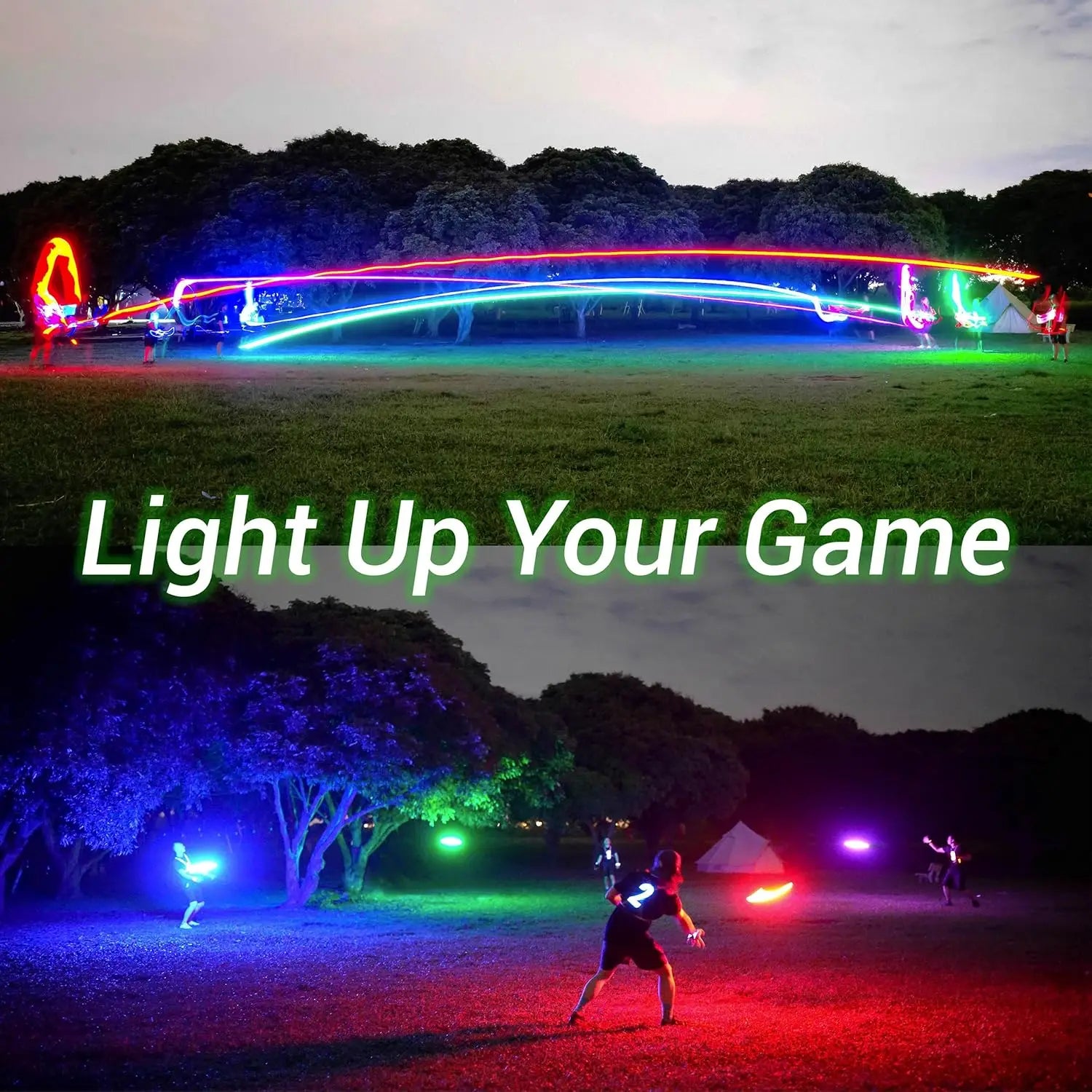 Smart Flying Disc with 108 RGB LEDs, Rechargeable, Waterproof, 175g - Perfect for Camping, Parties, and Outdoor Games