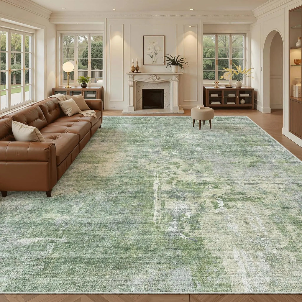 Non-Slip Area Carpet, Modern Short Pile Washable Rug for Living Room & Bedroom, Home Decor