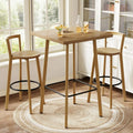 39.4"H Square Bar Table Set with 2 Stools