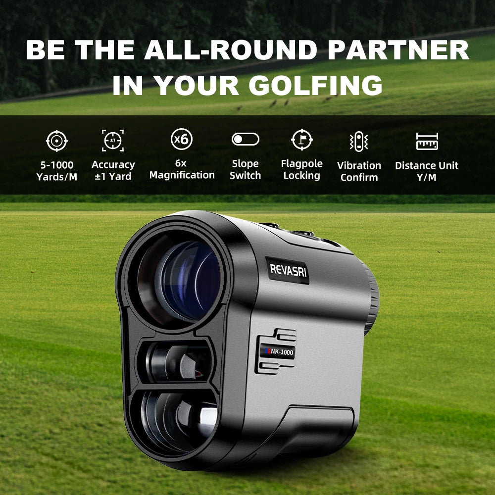 1000Yards Golf Rangefinder, 6x Magnification , Flag-Lock Vibration, and Slope-Compensated Distance Function for Golfers