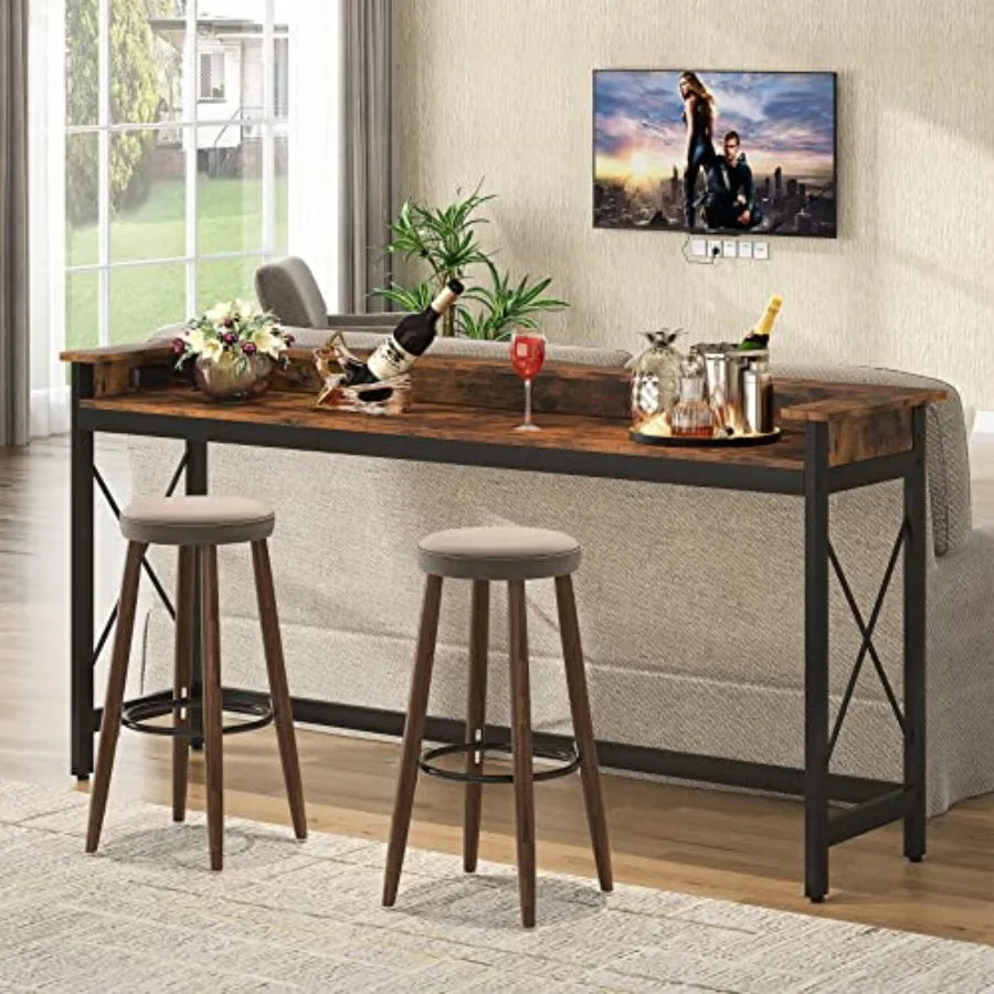 Sofa Table with Outlets and USB Ports, 70.9 inch Extra Long Console Table Behind Couch with Charging Station