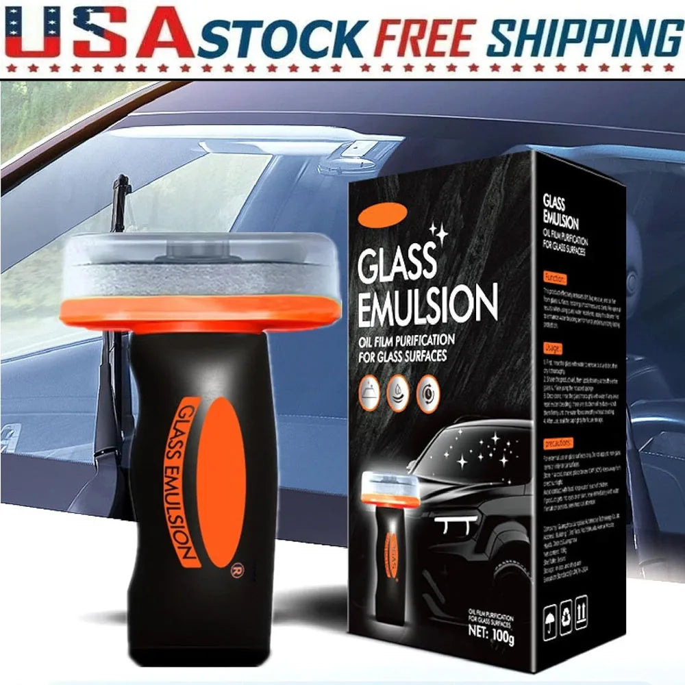 New Handheld Car Glass Oil Film Remover Front Windshield Rearview Mirror Side Window Powerful Cleaner Stain Removal Maintenance Clear Vision