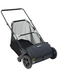21 Inch Push Lawn Sweeper 3.5 Cubic Feet Hopper Leaf And Grass Collector 4 Spinning Brushes Adjustable Brush Height Manual Yard Sweeper For Grass Clippings Leaves And Light Debris