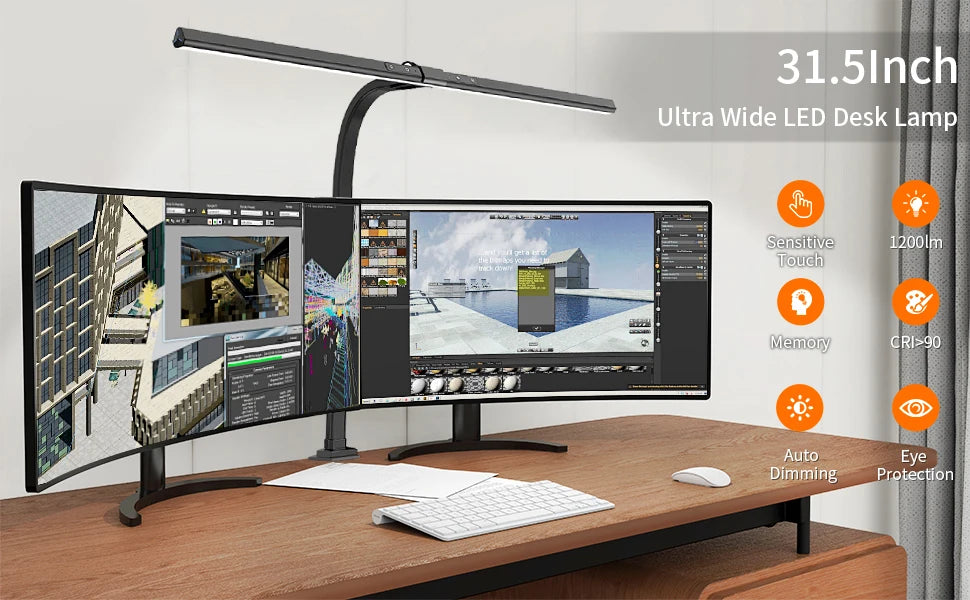 Architect Desk Lamps Office 24W Brightest 5Color Modes and 5 Dimmable Eye Protection lamp