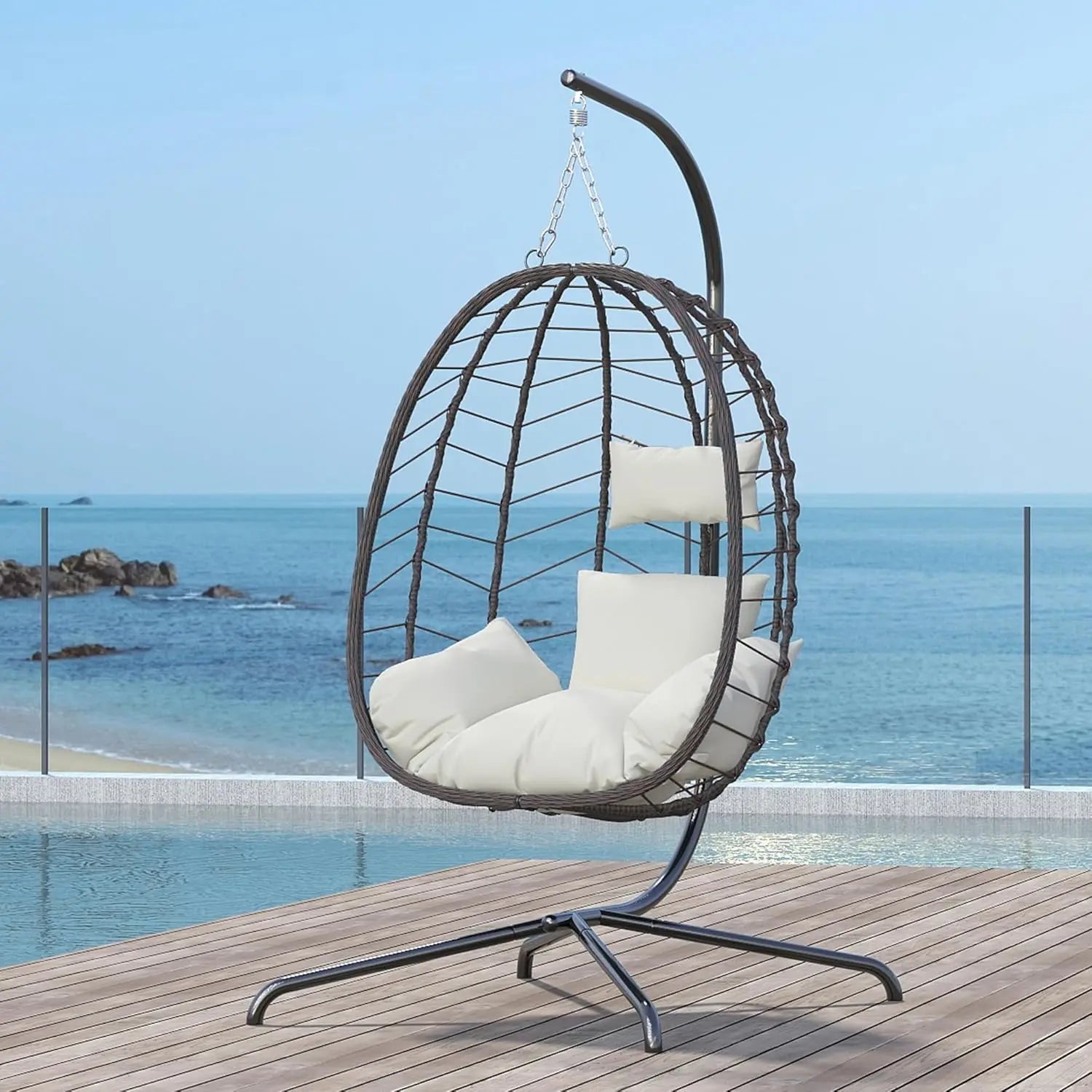 swinging egg chair with stand