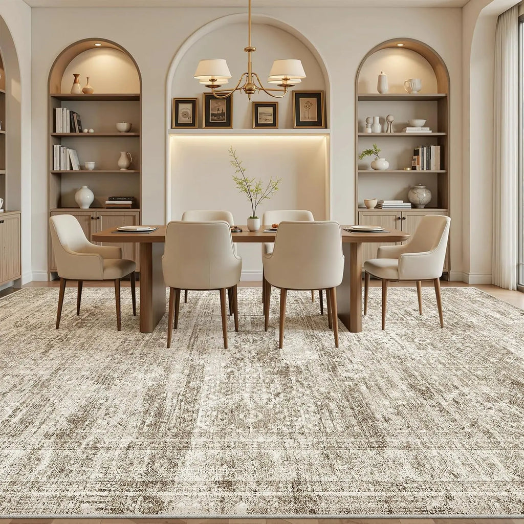 Area Carpet for Bedroom, Modern Short Pile Washable Non-Slip Rug for Living Room, Decor