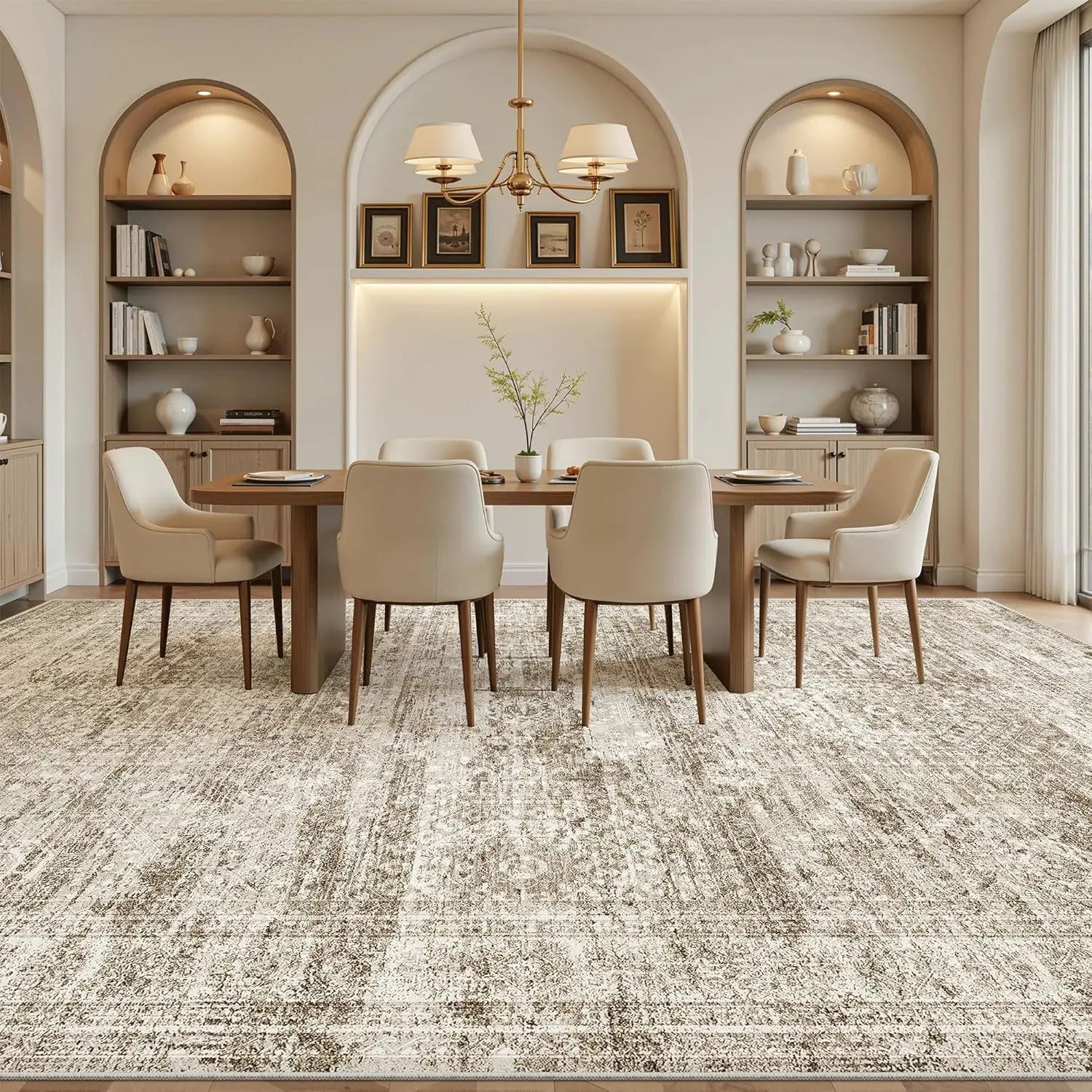 Area Carpet for Bedroom, Modern Short Pile Washable Non-Slip Rug for Living Room, Decor