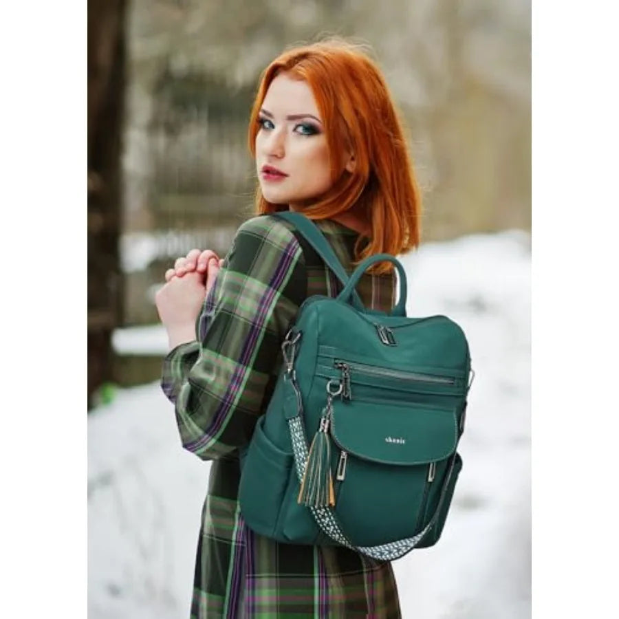 Backpack Purse for Women Fashion Leather Backpack Purse Designer Travel Backpack Convertible Shoulder Bag with Wristlet