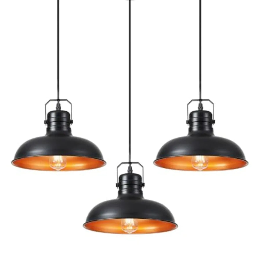 Industrial Pendant Light 10.5 Inch Farmhouse Small and Gold Chandelier Vintage Hanging Light Fixture with 71'' Height Adjustable