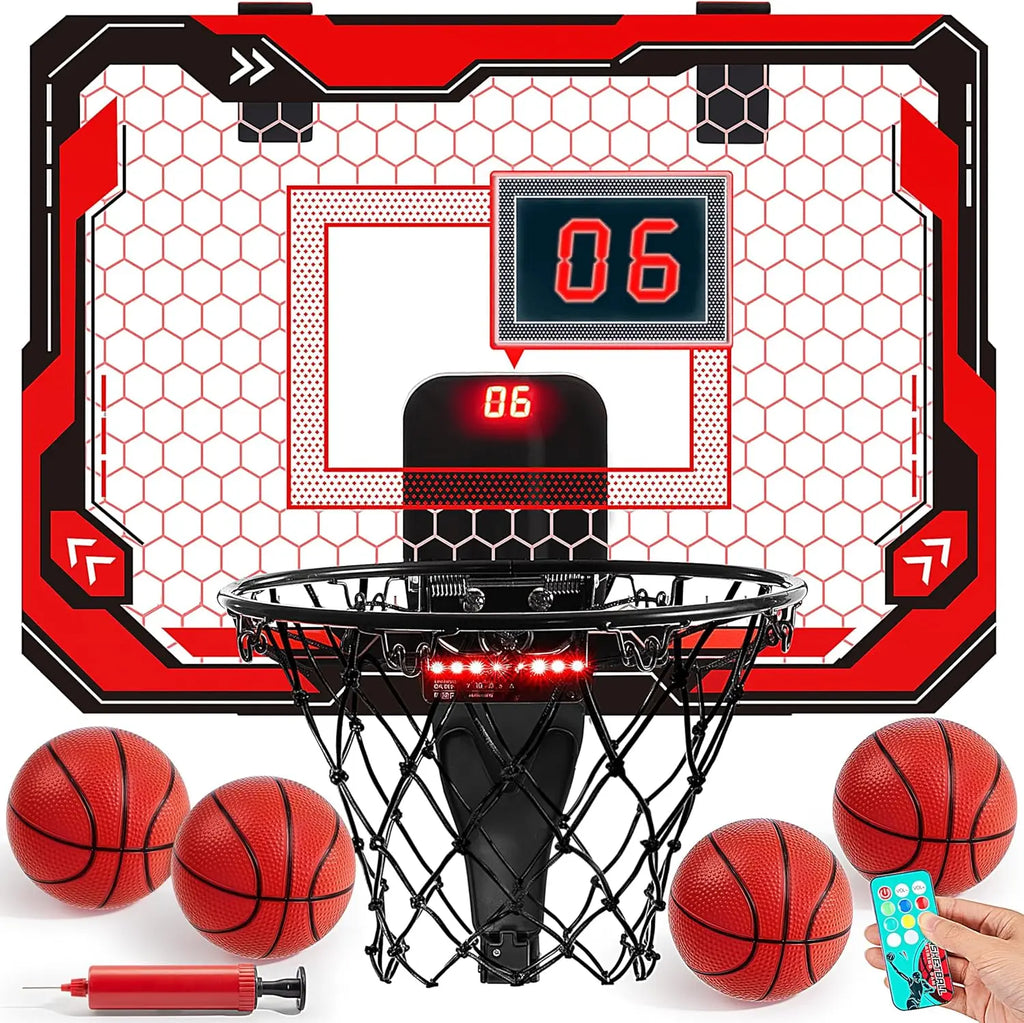 Over The Door Basket Ball Hoop for Kids Toys Birthday Gifts with Scoreboard & 4 Balls