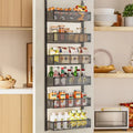 6-Tier Over The Door Pantry Organizer with Mesh Baskets, Adjustable and Stable Hanging Spice Rack for Kitchen, Bathroom