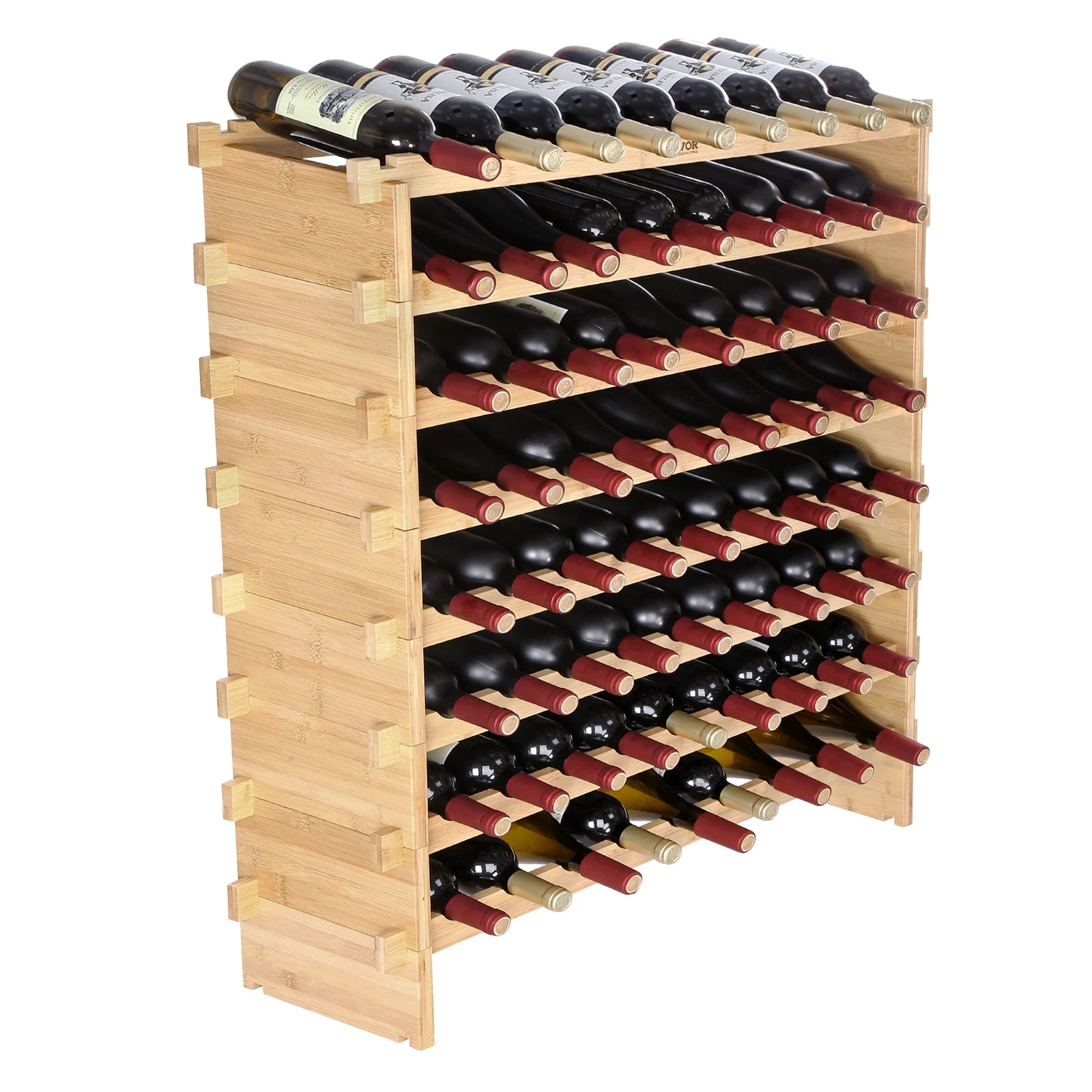 48/72 bamboo free standing wine rack