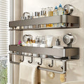 Durable Space-Saving Shelf with Towel Holder, Rustproof Heavy-Duty Floating Shelve for Bathroom Additions