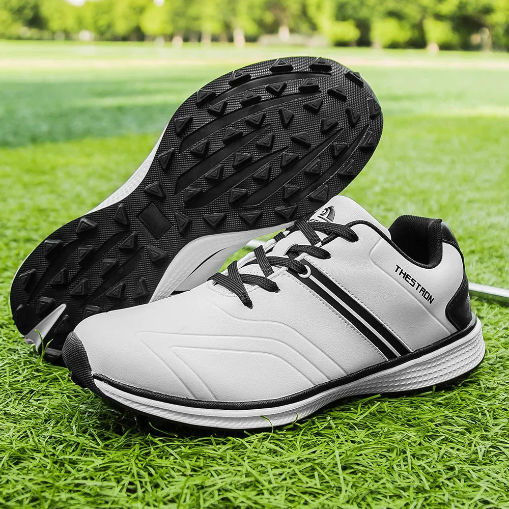 Men Waterproof Golfer Sport Shoes Women's Golf Non Slip Golfing Shoes Outdoors Golf Turf Comfortable Walking Shoes