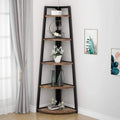 5 Tier 70" Rustic Industrial Corner Shelf