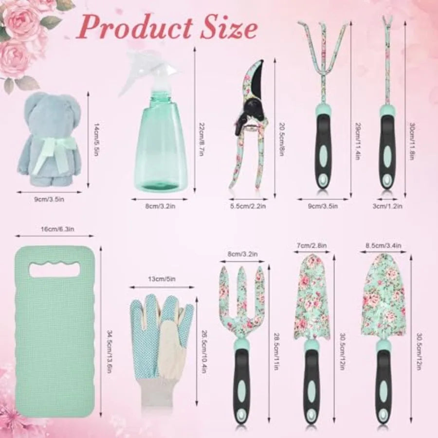 Garden Tools Set 11 Pcs Heavy Duty Floral Gardening Tools Kit with Non-Slip Rubber Handle Special Gardening Gifts for Women Bir
