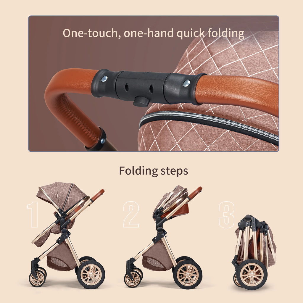 Luxury 3-in-1 baby stroller