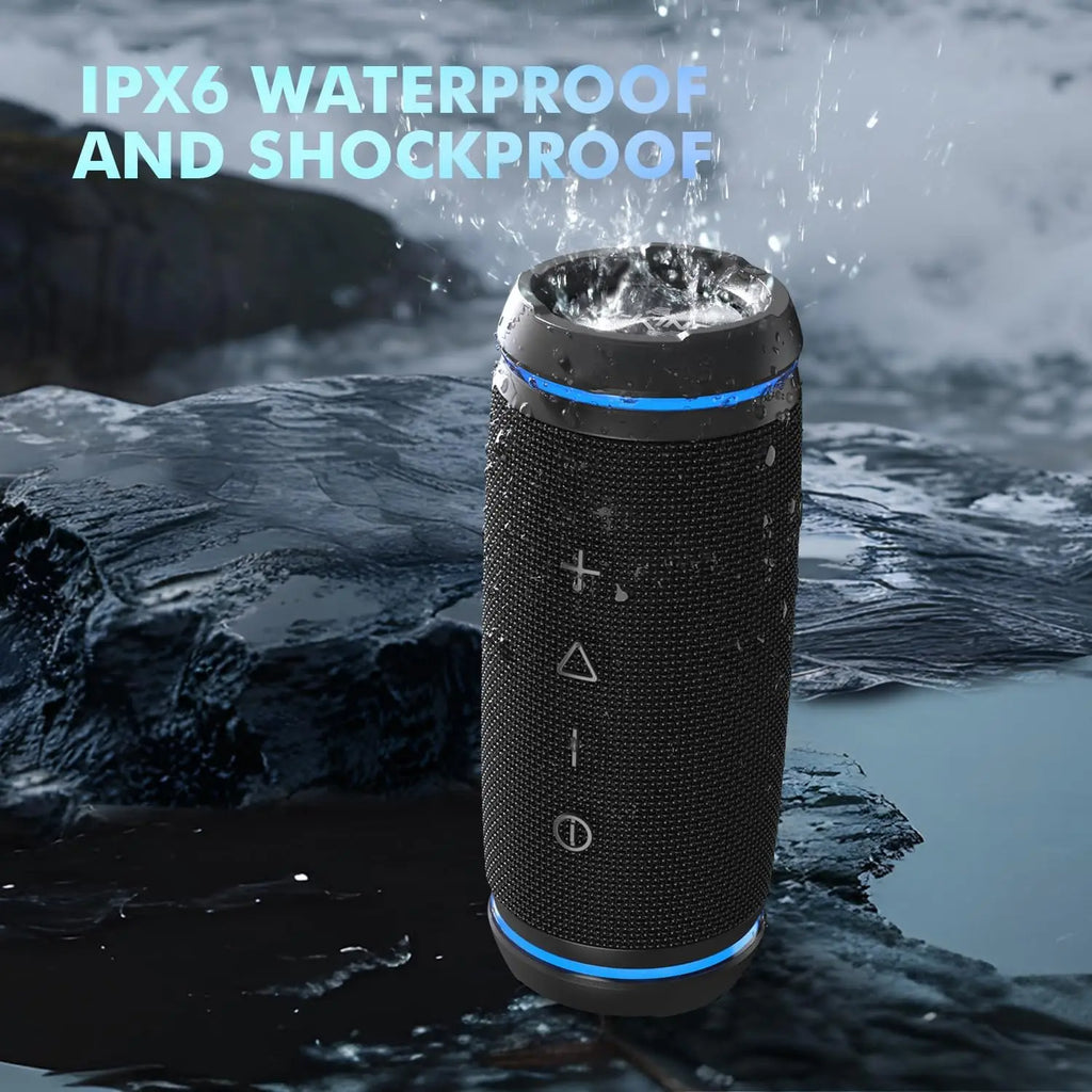 Portable Bluetooth Speaker  360° Surround Hi-Fi Sound,24H Playtime Waterproof