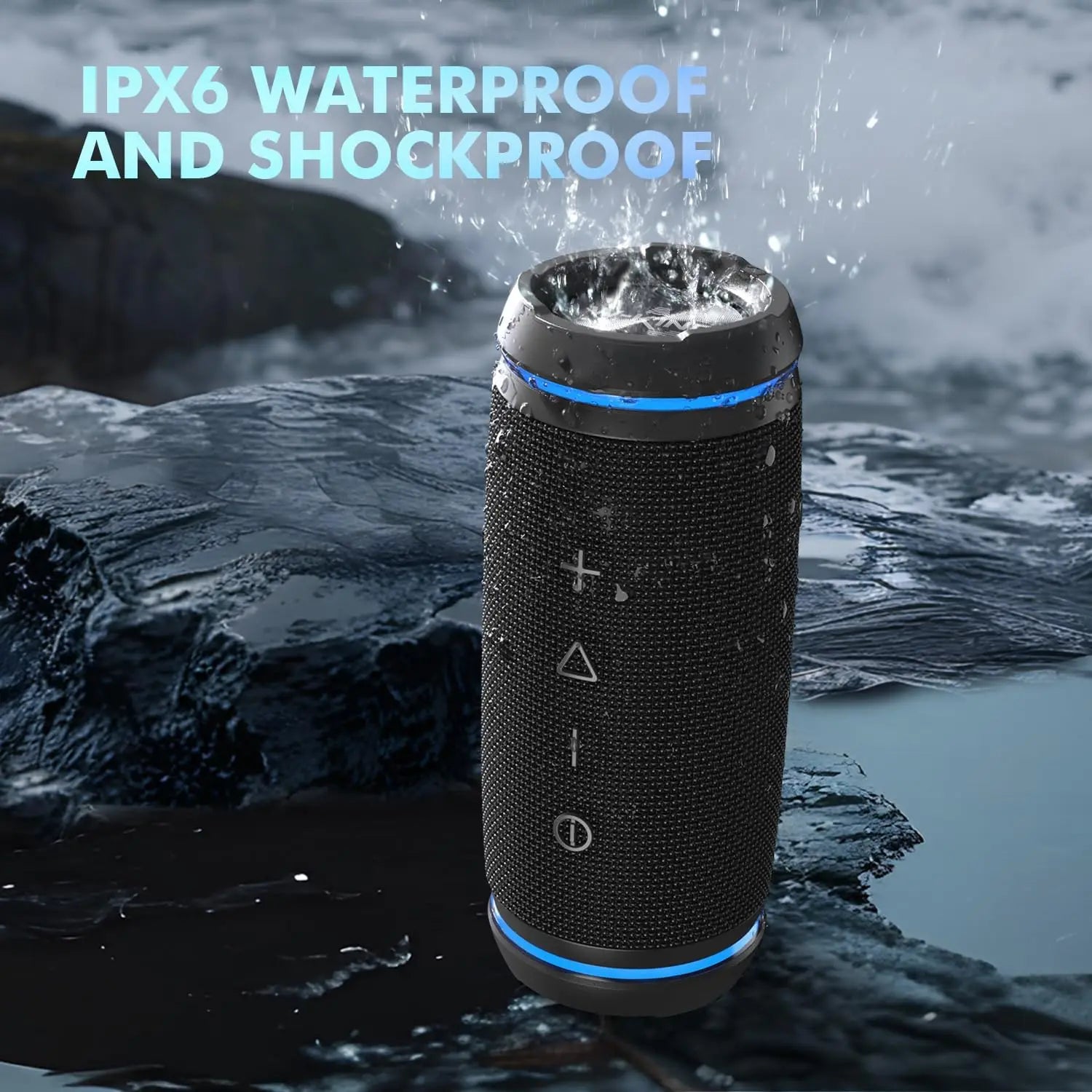 Portable Bluetooth Speaker  360° Surround Hi-Fi Sound,24H Playtime Waterproof