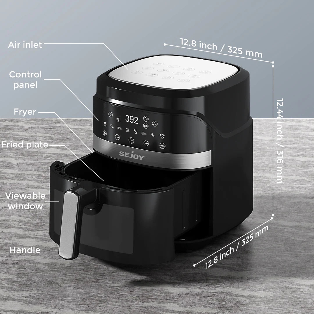 Air Fryer 8-in-1,6 Quart Electric Hot Fryer Oven Oilless Cooker ,Roast, Bake, Plus Bake, Dehydrate, and Keep Food Warm