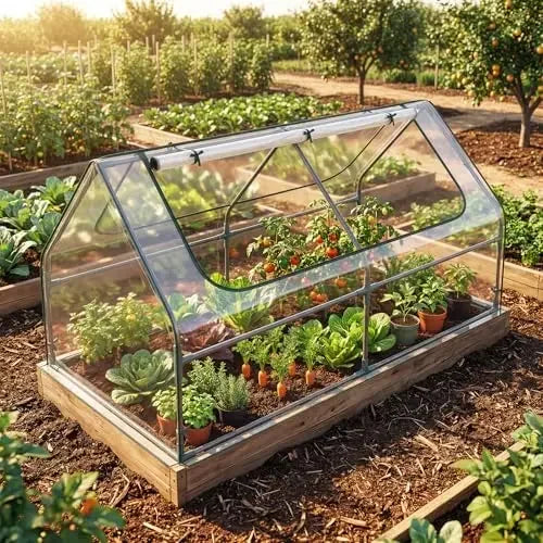 6x3x3 FT Galvanized Elevated Outdoor Planter Box with Roll-Up