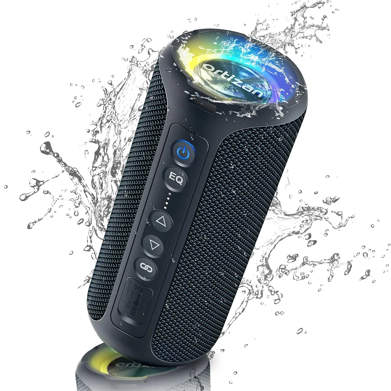 Waterproof, Portable Wireless Stereo Speaker, Dual Pairing, Deep Bass, LED Light