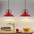 Industrial Pendant Light Fixtures Adjustable Height Farmhouse Ceiling Hanging Light for Dining Room Cafe Bar (Set of 2)