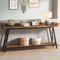 Extra Long Console Table, Rustic Industrial Sofa Table Behind Couch