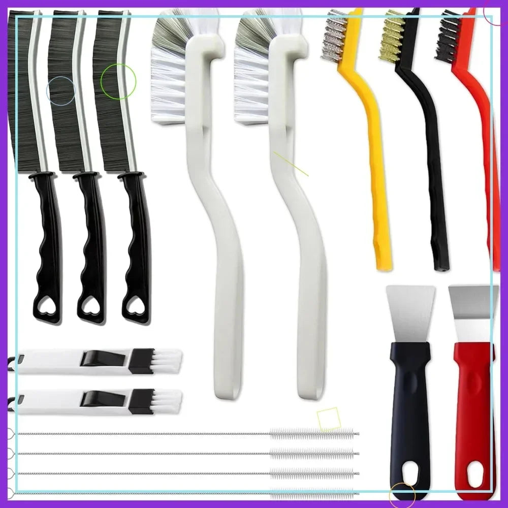 16Pcs Deep Cleaning Brush Set for Tight Spots, Window Grooves, Tiles, Sinks & Bottles