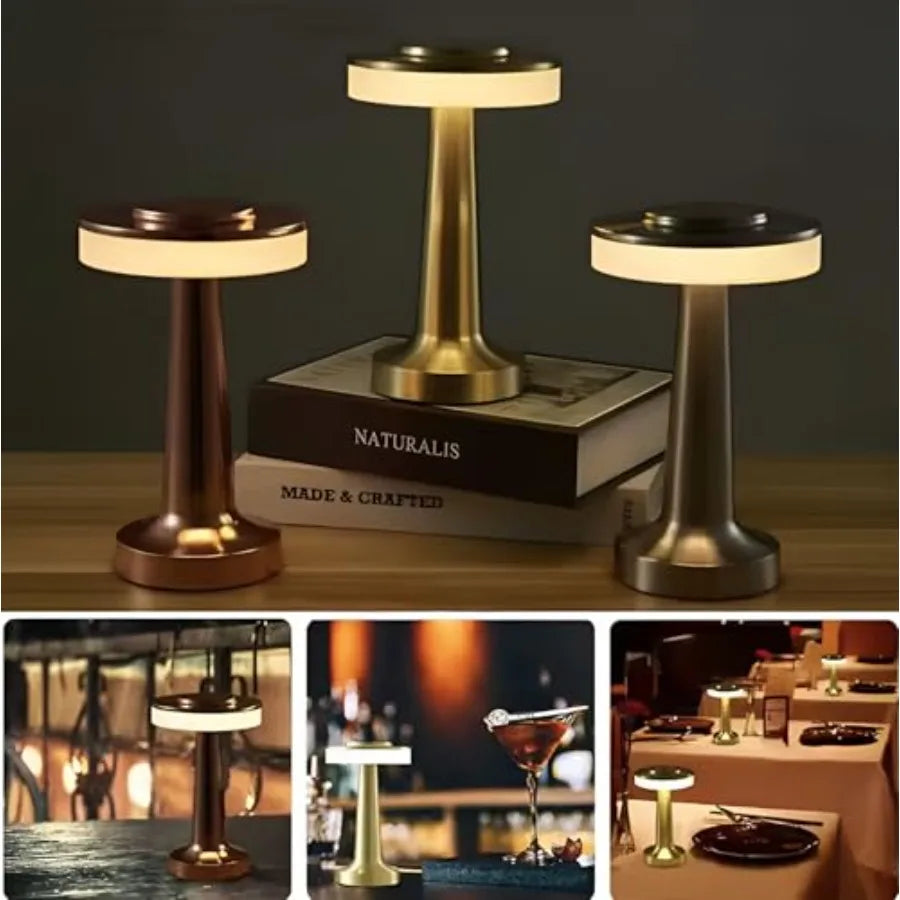 Modern Portable Table Lamp, Rechargable Battery, Up to 12 Hours Long Usage, 3 Color Mode, Dimmable
