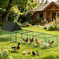 Large Walk-in Chicken Runs Fence Hen Duck House with Nylon Netting and Cover Habitat Cage