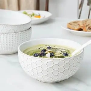 26 oz, Ceramic Bowl s 6 Inch, Set of 4, Arctic white