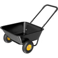 Wheelbarrow, Plastic and Steel Wheel Barrel, Garden Cart, Lawn & Gardening Traction (Black)