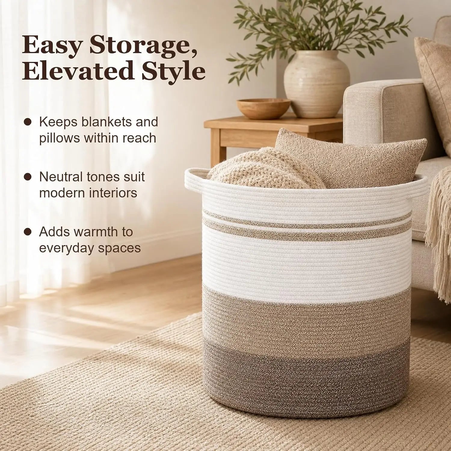 Storage Hamper for Living Room, Toys, Blankets, Clothes, 20x18in, Gradient Yellow