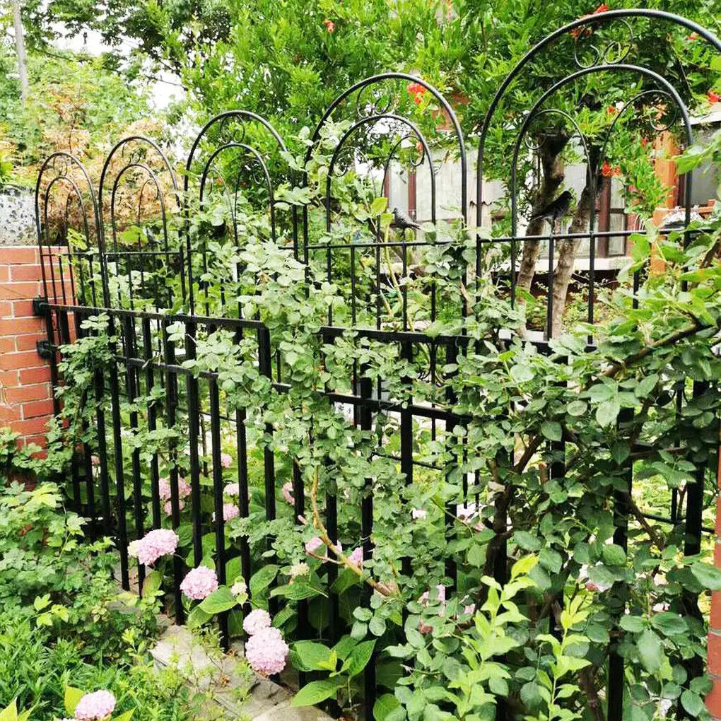Metal Garden Trellis Fence, Anti-Rust, Climbing Plant Flower Panels Support, Screen Edge Border, 83 in Tall, 2PCs
