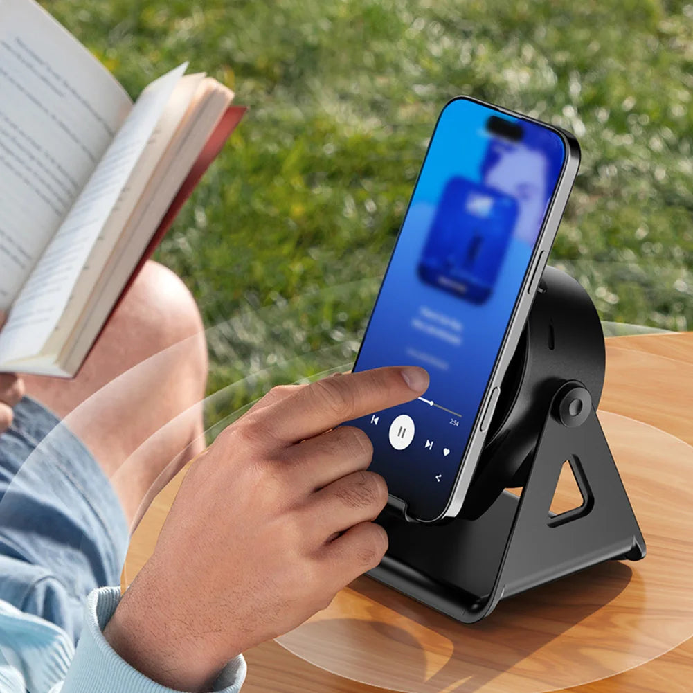 3-in-1 Bluetooth Speaker Phone Power Bank Rotatable Wireless Speaker Phone Stand with Anti-Slip Pads For Video Meeting Live