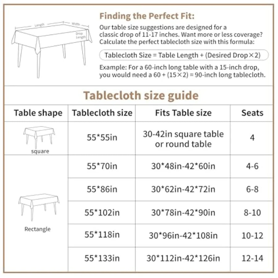 Linen Tablecloths for Rectangle Tables, Fabric Tablecloth Advanced Waterproofing Technology for Dinningroom, Farmhouse