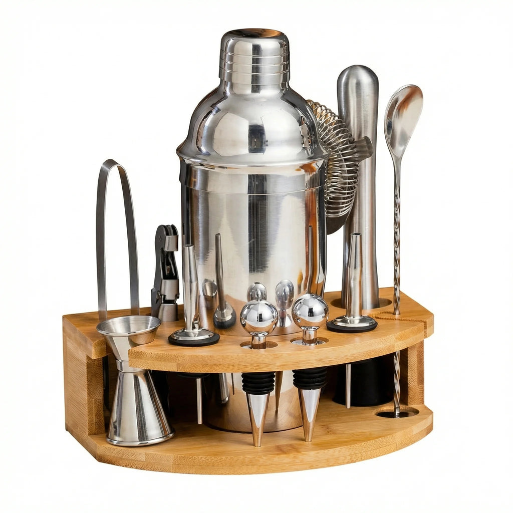 12-Piece Cocktail Shaker Set with Stand, Full Bar Tools for Home & Party, Easy to Make Delicious Cocktails for Beginners