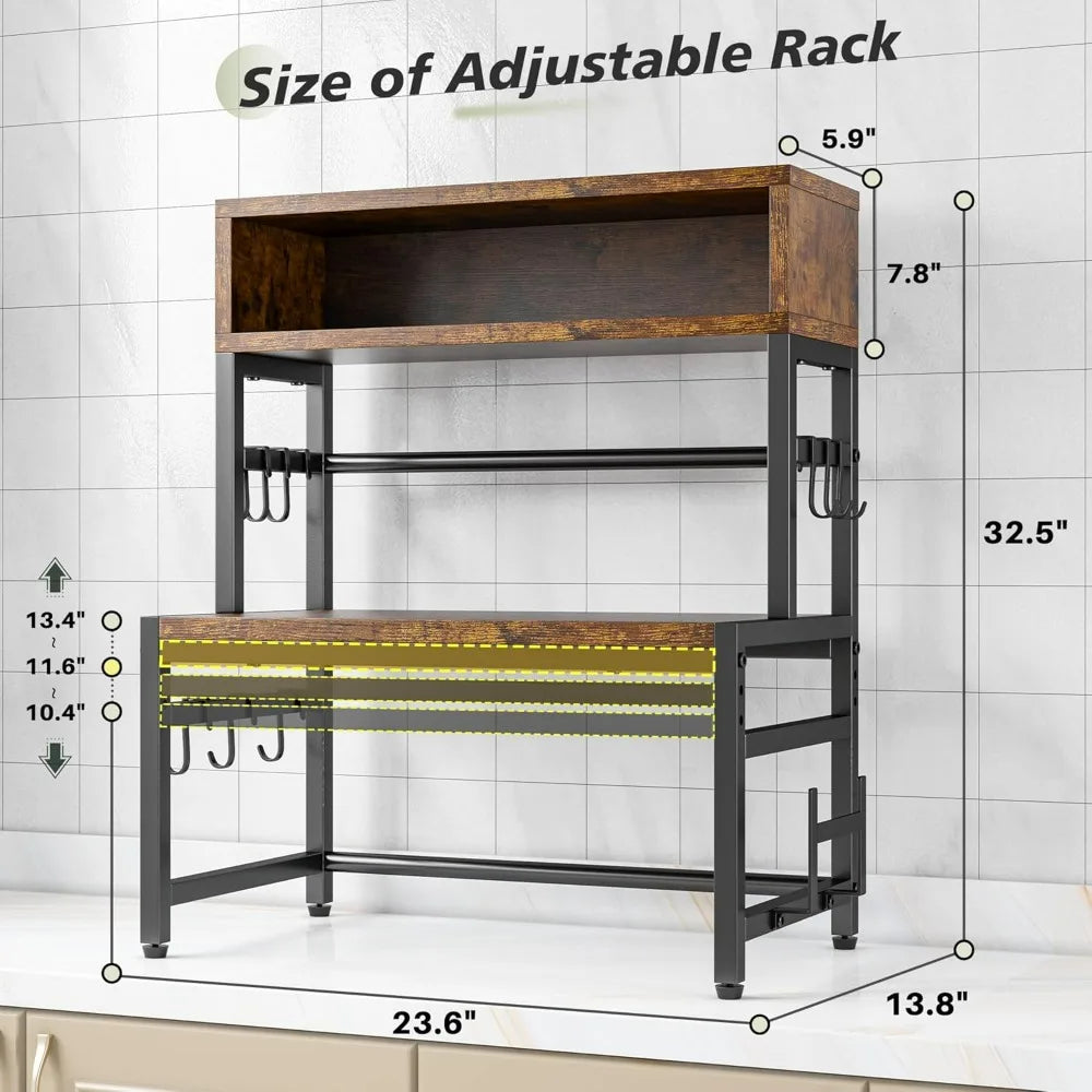 4-Tier Microwave Stand Brown 205LB