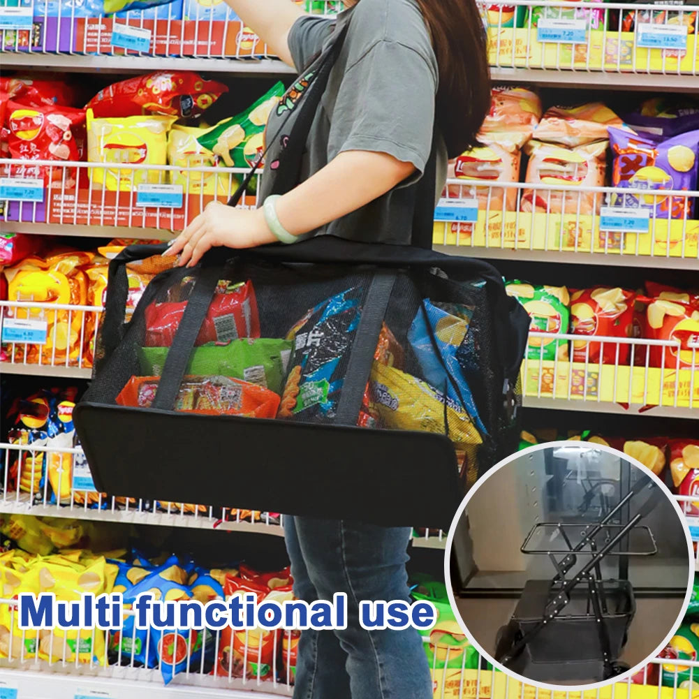 Portable Shopping Cart Removable Basket Collapsible Grocery Cart for Laundry Camping