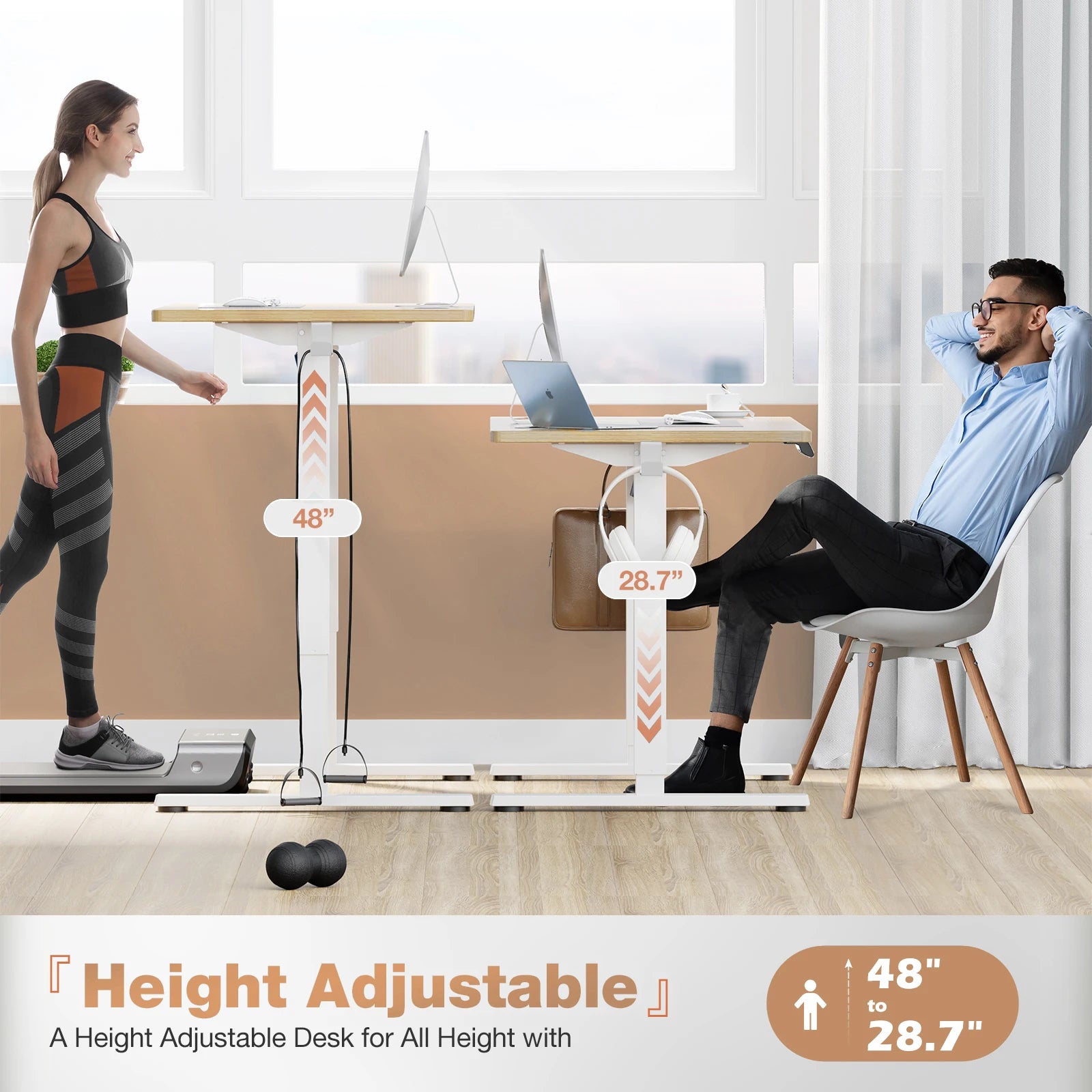 Electric Standing Desk Height Adjustable 40x24 Inch Stand Up Sit Stand Computer Desk Workstation