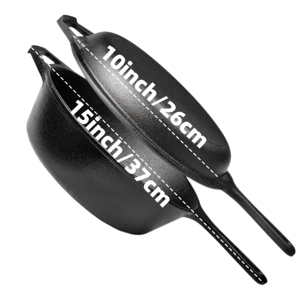 3PCS Pre-Seasoned Cast Iron Skillet Set for Oven, Grill, Campfire Durable Cookware for Home & Outdoor Cooking