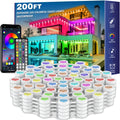 200FT Permanent Outdoor LED Eaves Lights RGB Waterproof Smart String Lights App Remote Control Color Changing Lamp for House Roof Garden
