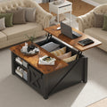 31.5IN Wood Lift Top Coffee Tables Square Living Room Adjustable Storage Shelf Easy Lift Or Lower For Tea Dining Tables