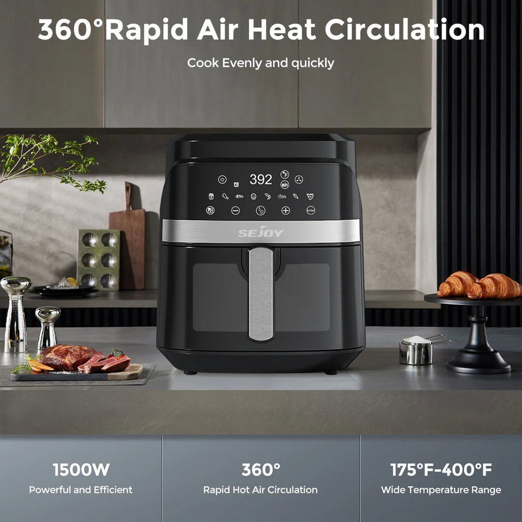 Air Fryer 8-in-1,6 Quart Electric Hot Fryer Oven Oilless Cooker ,Roast, Bake, Plus Bake, Dehydrate, and Keep Food Warm
