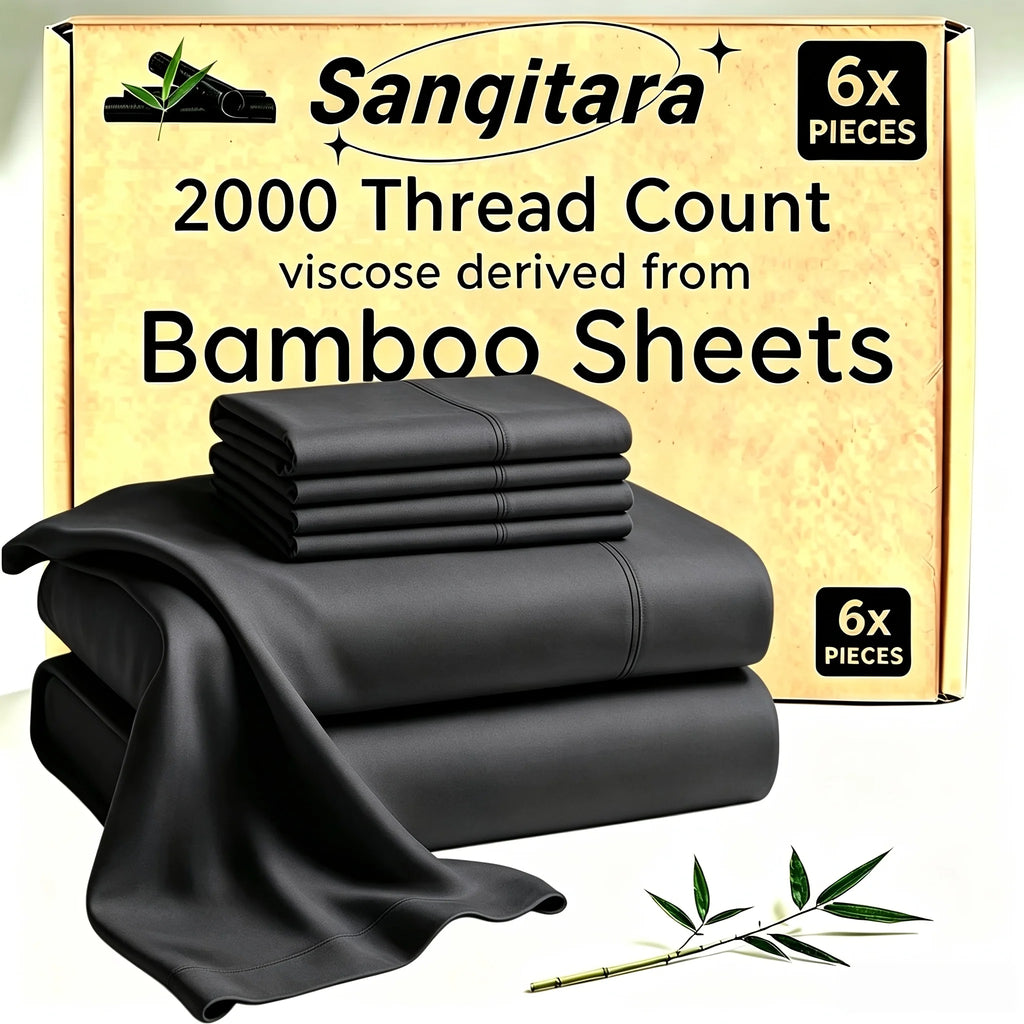 Cooling Bed Sheet King Sets Suitable for Hot Sleepers - Luxurious Ultra-Soft Bamboo Blend Sheets with Deep Fitted Base, King & Queen Size Cooling Bedding for Heavy-Sided Mattresses, Machine Washable (Pink/Grey), Christmas Dec