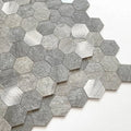Hexagon Peel and Stick Backsplash Tiles Kitchen Self-Adhesive Metal and Marble Honeycomb