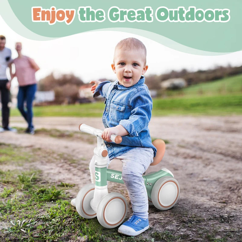 Kids' Balance Bikes for Children,Pedal-free4-Wheels Baby Toddler for 1-3 Year Lightweight